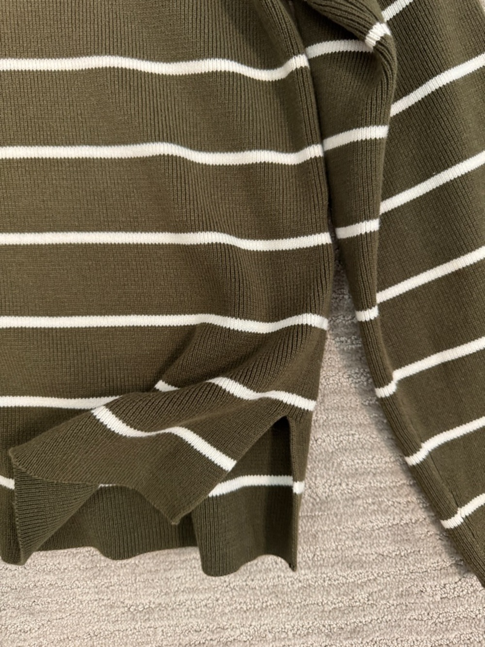 La Ligne Leo Sweater in Olive Stripe Size Medium - Picture 8 of 12